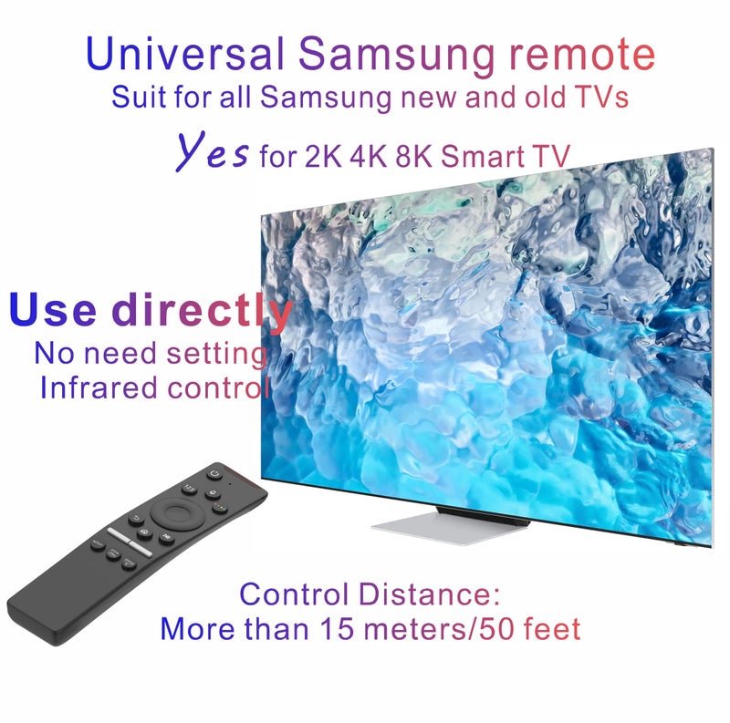 B BraiNice Replacement Remote for Samsung TV, Universal Remote Control for Samsung Smart TV 2025-2015 Neo, OLED, UHD, 4K, 2K, Infrared, No Voice, No Bluetooth, No OEM - Image 1